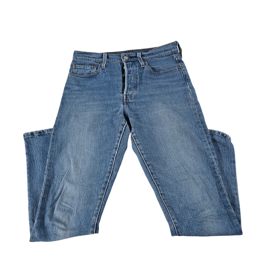 Levis 501 Skinny Jeans Womens 28x28 Medium Wash Blue Denim Button Fly 29502-0064